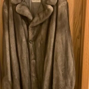 Gray Cape with Notched Lapel Collar